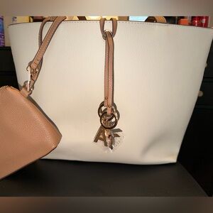 Anne Klein Cream and Tan Tote Bag